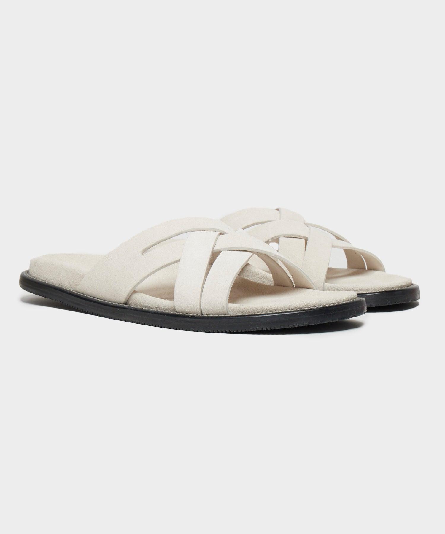 Nomad Suede Multi-Cross Sandal in Ivory Product Image