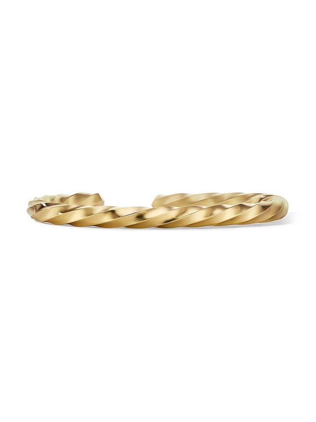 Womens Cable Edge Cuff Bracelet In 18K Yellow Gold/5.5MM Product Image