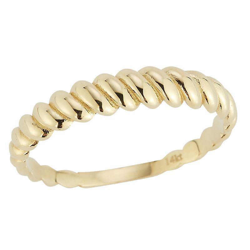 LUMINOR GOLD 14k Gold Graduated Twist Ring, Womens Yellow Product Image