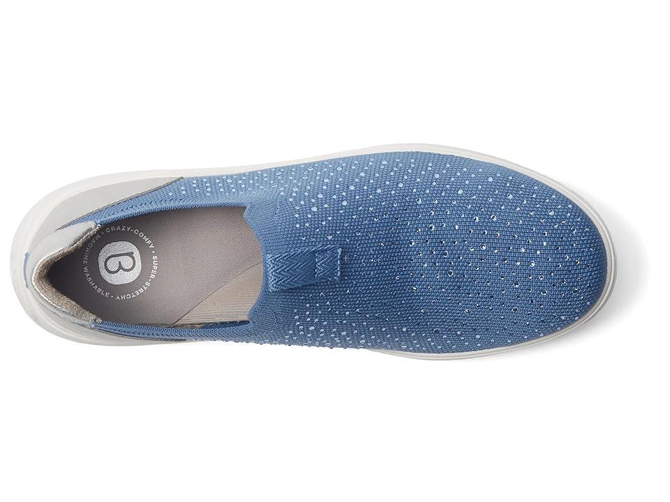 Bzees Twilight Womens Rhinestone Slip-on Sneakers Blue Knit Fabric Product Image