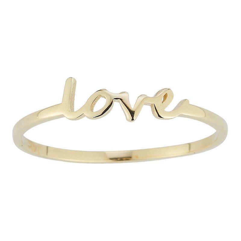 LUMINOR GOLD 14k Gold Love Stackable Ring, Womens Yellow Product Image