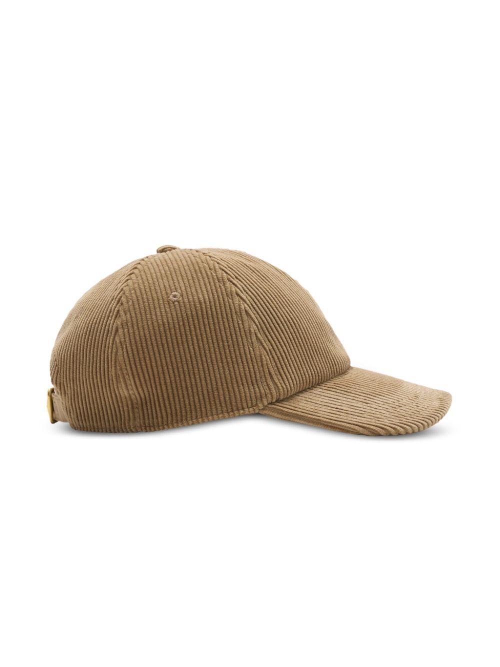 BURBERRY Corduroy Baseball Cap In Brown Product Image