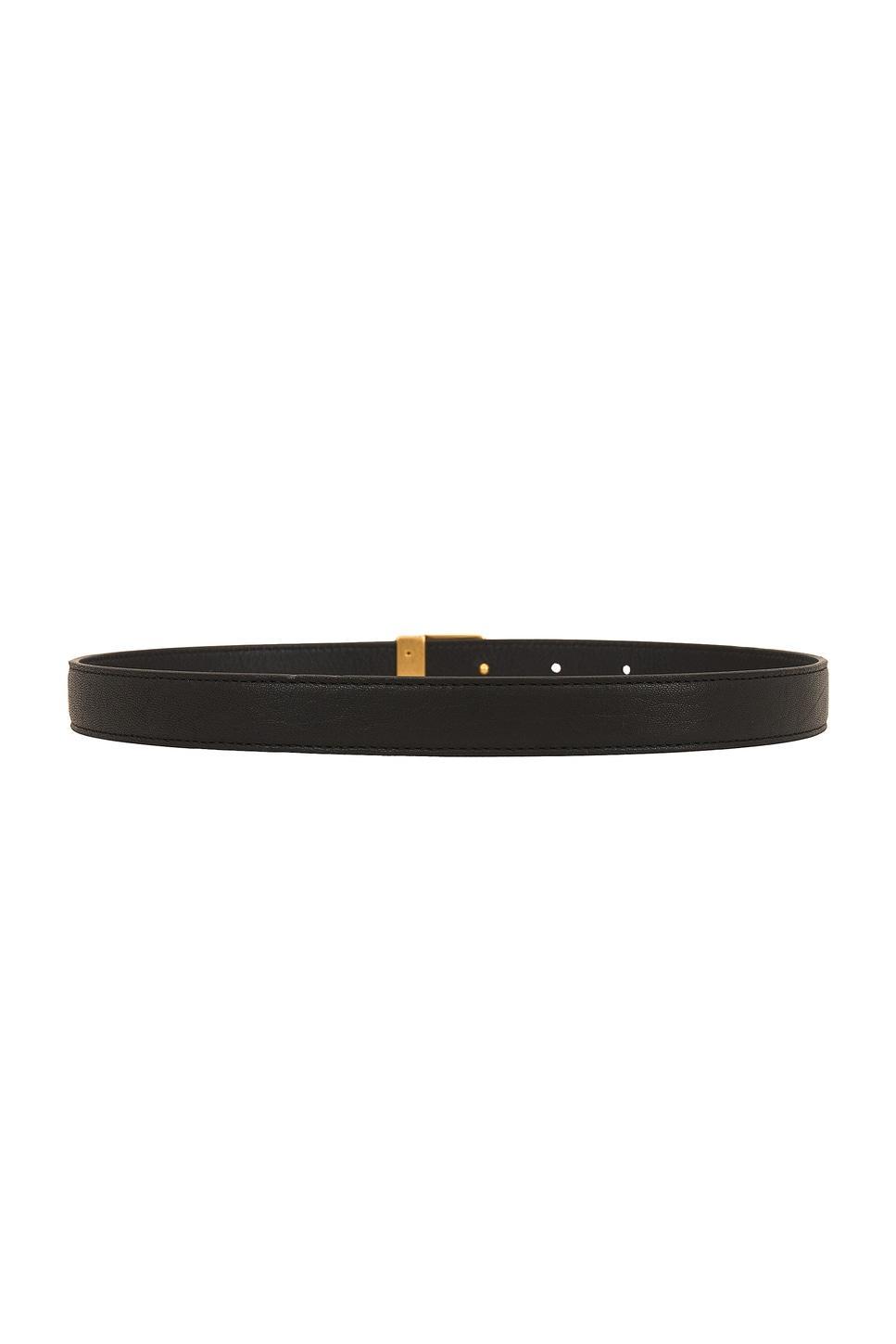 Saint Laurent Female Buckle Skinny Belt in Black Product Image