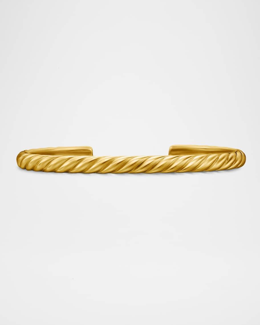 Men's Sculpted Cable Cuff Bracelet in 18K Gold, 5.5mm Product Image