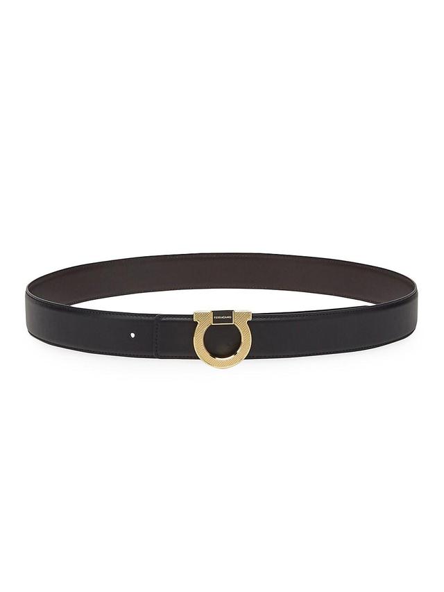 FERRAGAMO Double Gancio Leather Belt Product Image