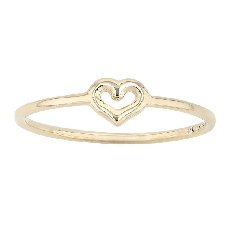 Au Naturale 14k Yellow Gold Heart Ring, Womens Product Image