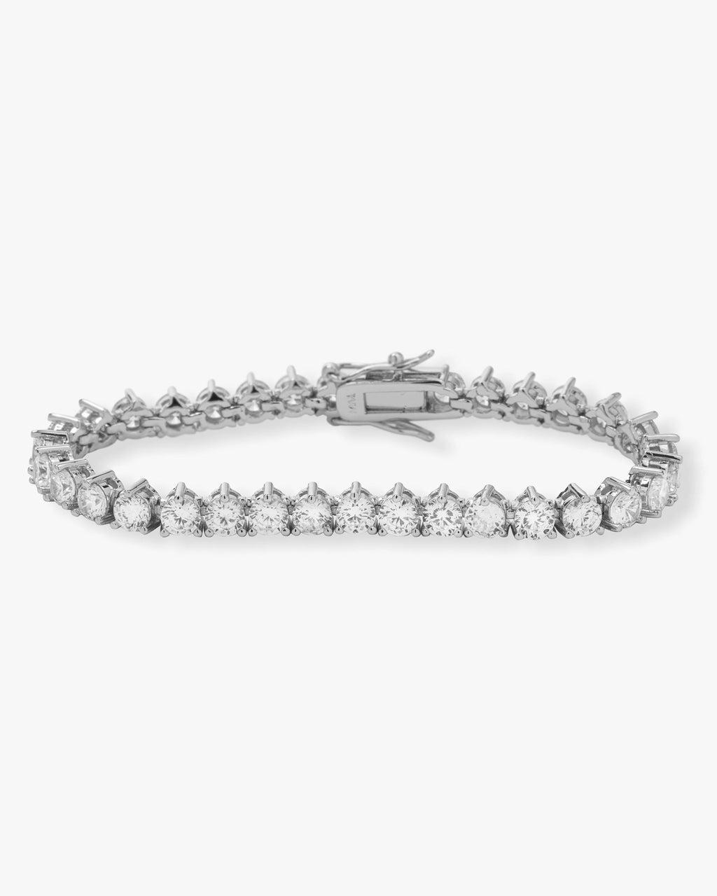 Mama Not Your Basic Tennis Bracelet - Silver|White Diamondettes Product Image