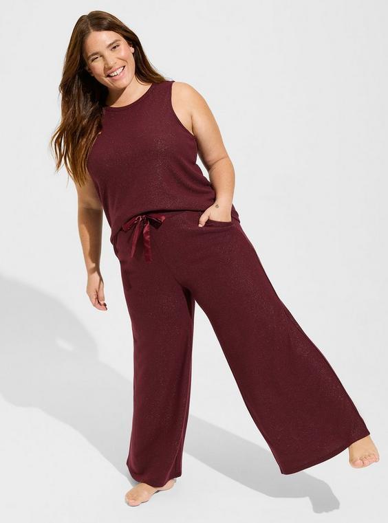 Plush Wide Leg Lounge Pant Product Image