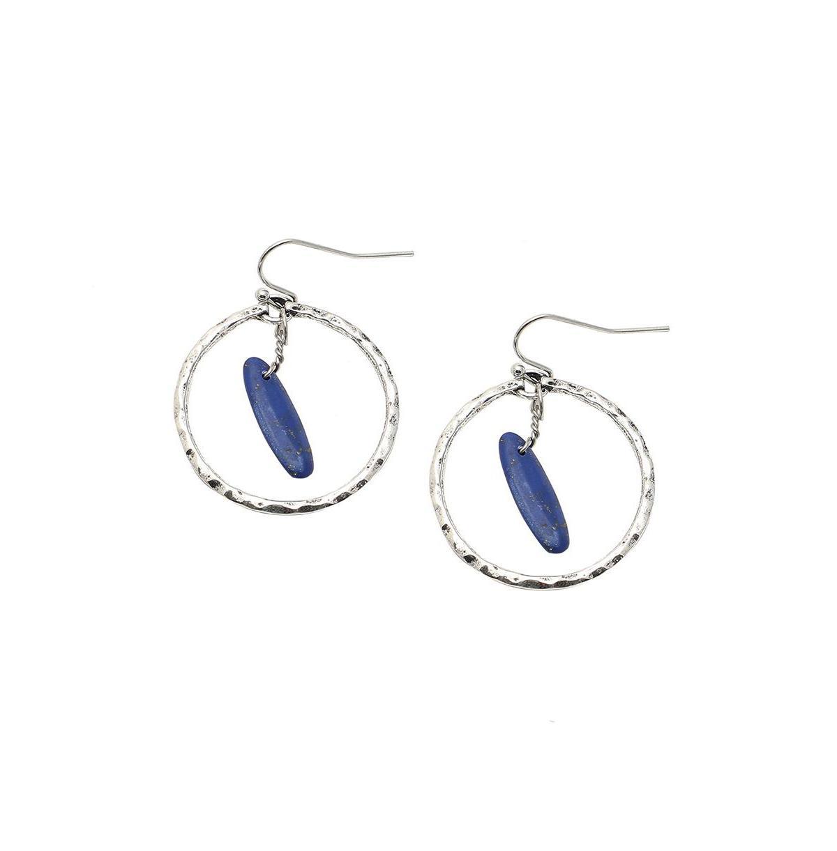 Sohi Womens Silver Circular Drop Earrings Product Image