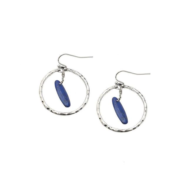 Sohi Womens Silver Circular Drop Earrings Product Image