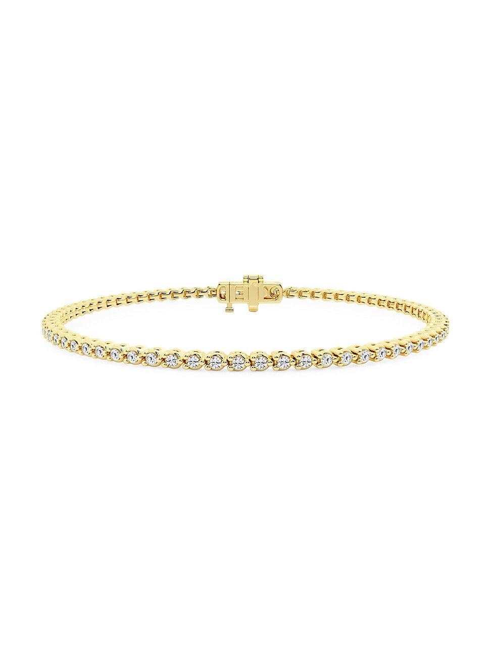 Womens 14K Yellow Gold & Round Lab-Grown Diamond 3-Prong Tennis Bracelet/1.00-10.00 TCW Product Image