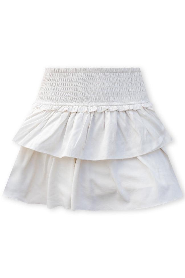 Keep It Together Beige Smocked Waist Tiered Skirt FINAL SALE Product Image