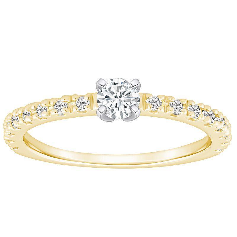 Alyson Layne 14k Gold 1/2 Carat T.W. Diamond Round Cut Embellished Band Engagement Ring, Womens White Product Image