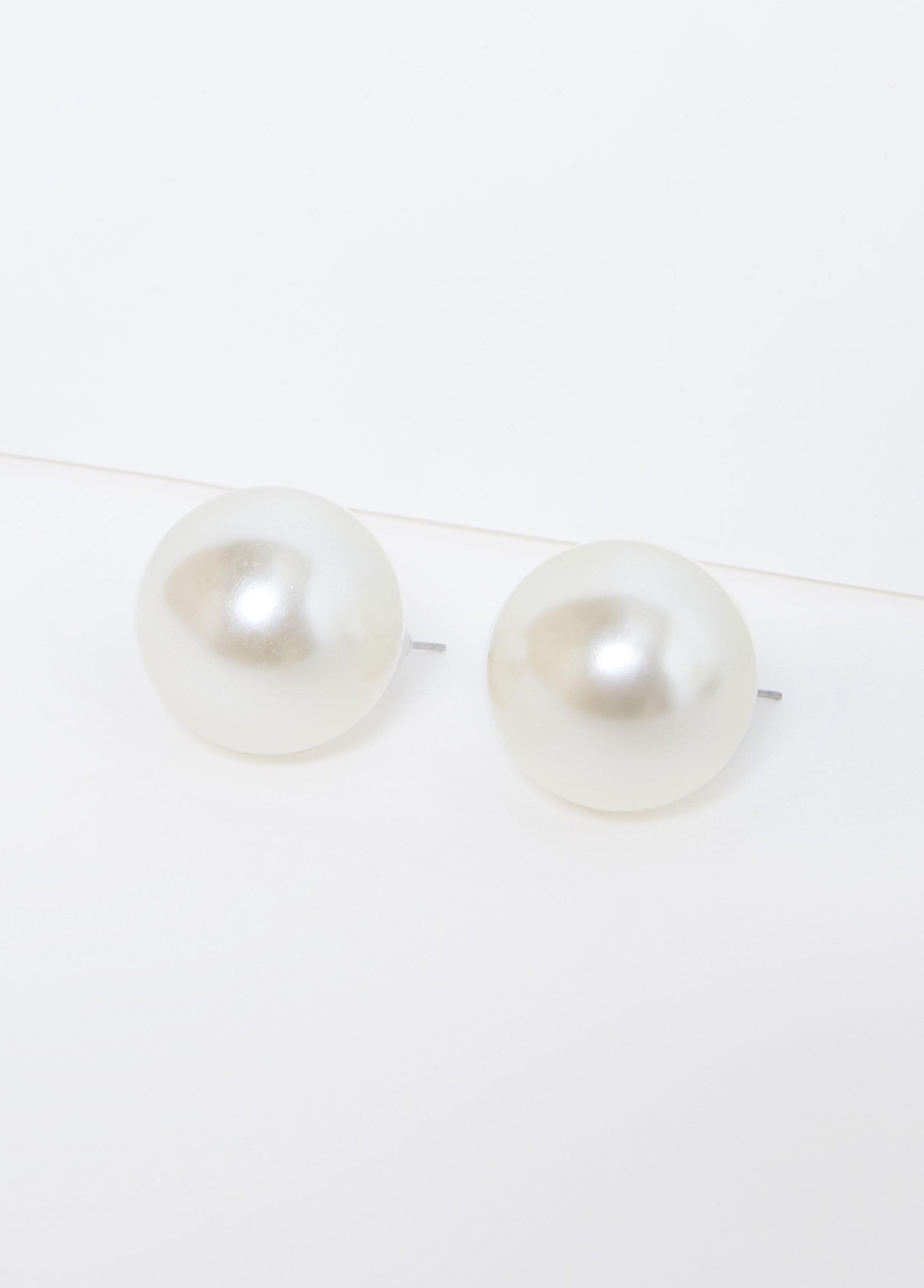 Oversized Faux Pearl Earrings Product Image