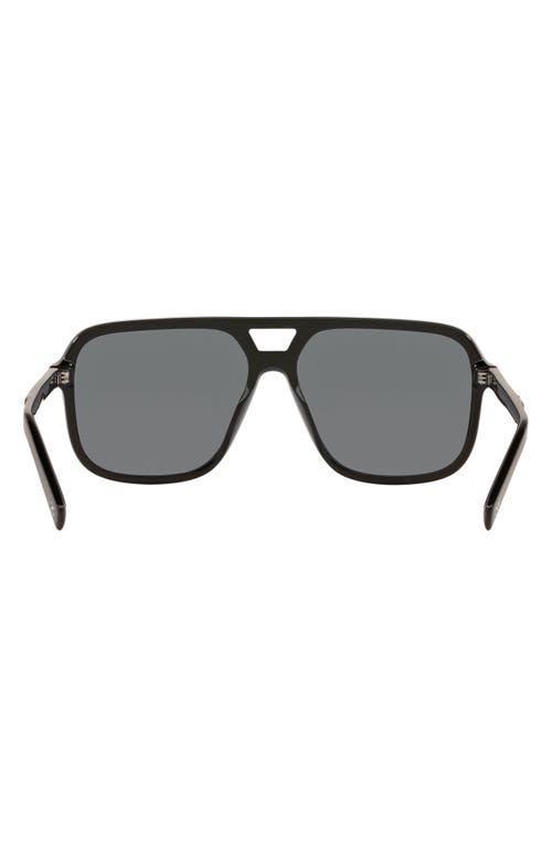 Dolce&gabbana 61mm Polarized Square Sunglasses In Black/dark Grey Product Image