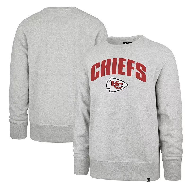 Mens 47 Brand Gray Kansas City Chiefs Headline Pullover Sweatshirt Product Image