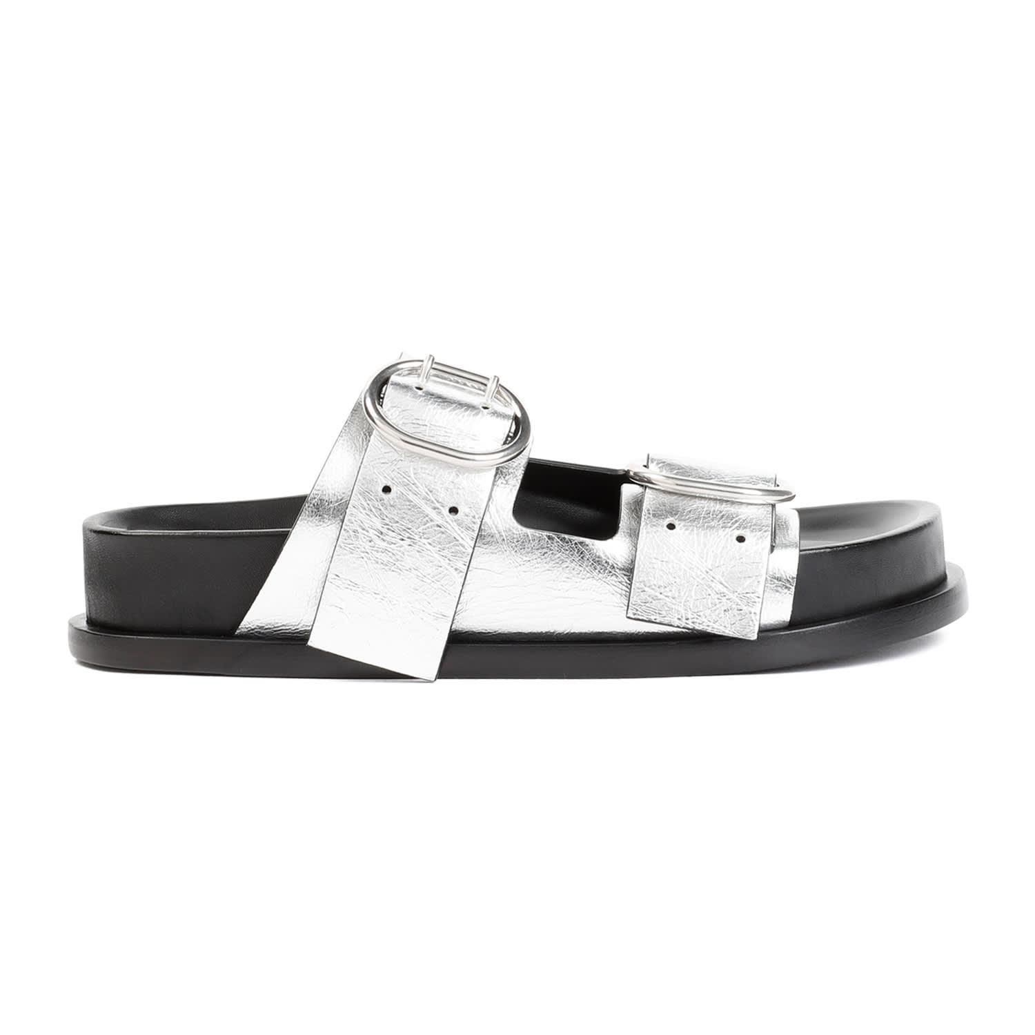 Leather Sandals In White Product Image