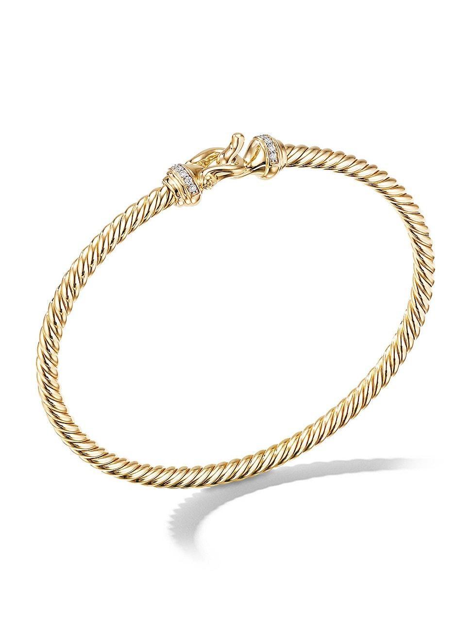 David Yurman Buckle Bracelet in 18K Yellow Gold with Diamonds, Small Product Image