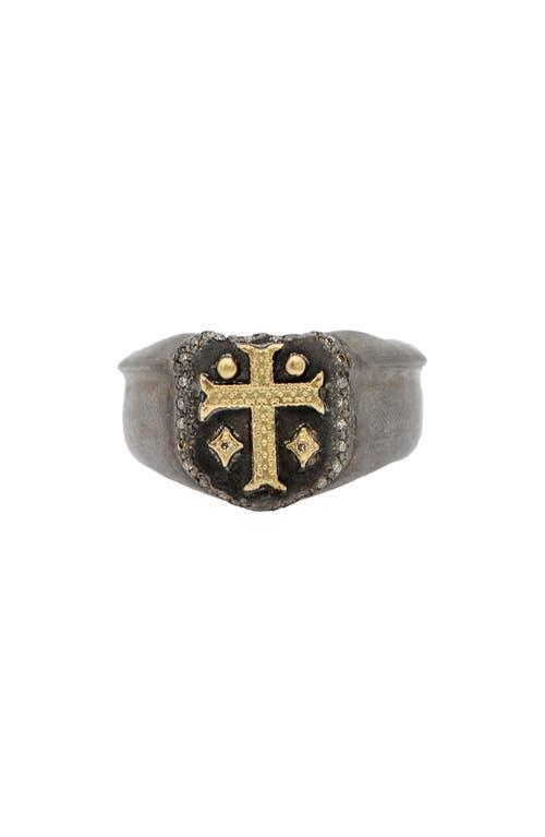 Armenta Mens Cross Shield Signet Ring Product Image