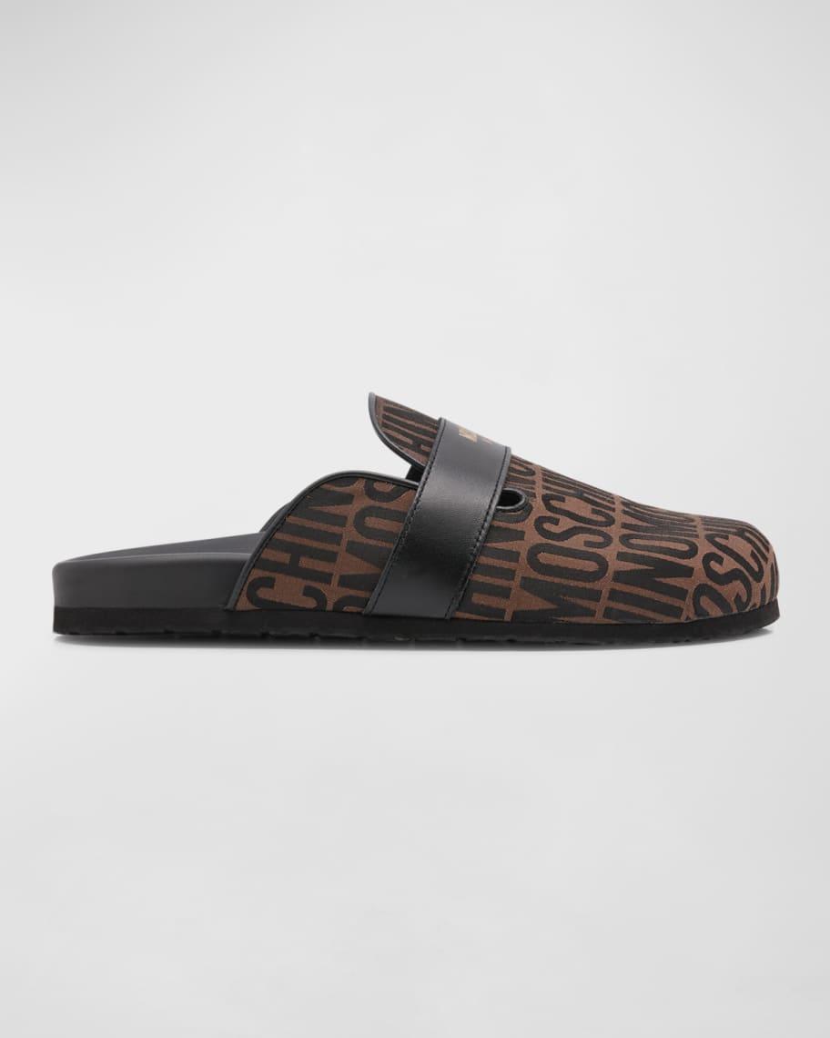 Men's Jacquard Logo Mule Slippers Product Image