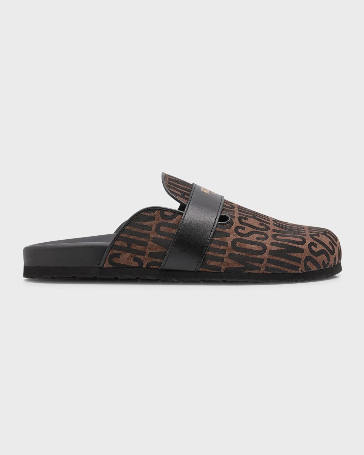 Men's Jacquard Logo Mule Slippers Product Image