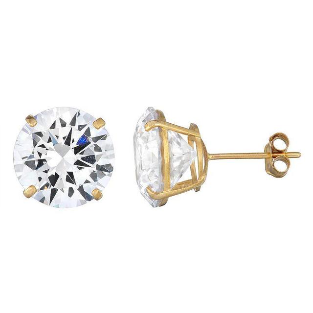 Forever 14K Gold Cubic Zirconia Stud Earrings, Womens Product Image