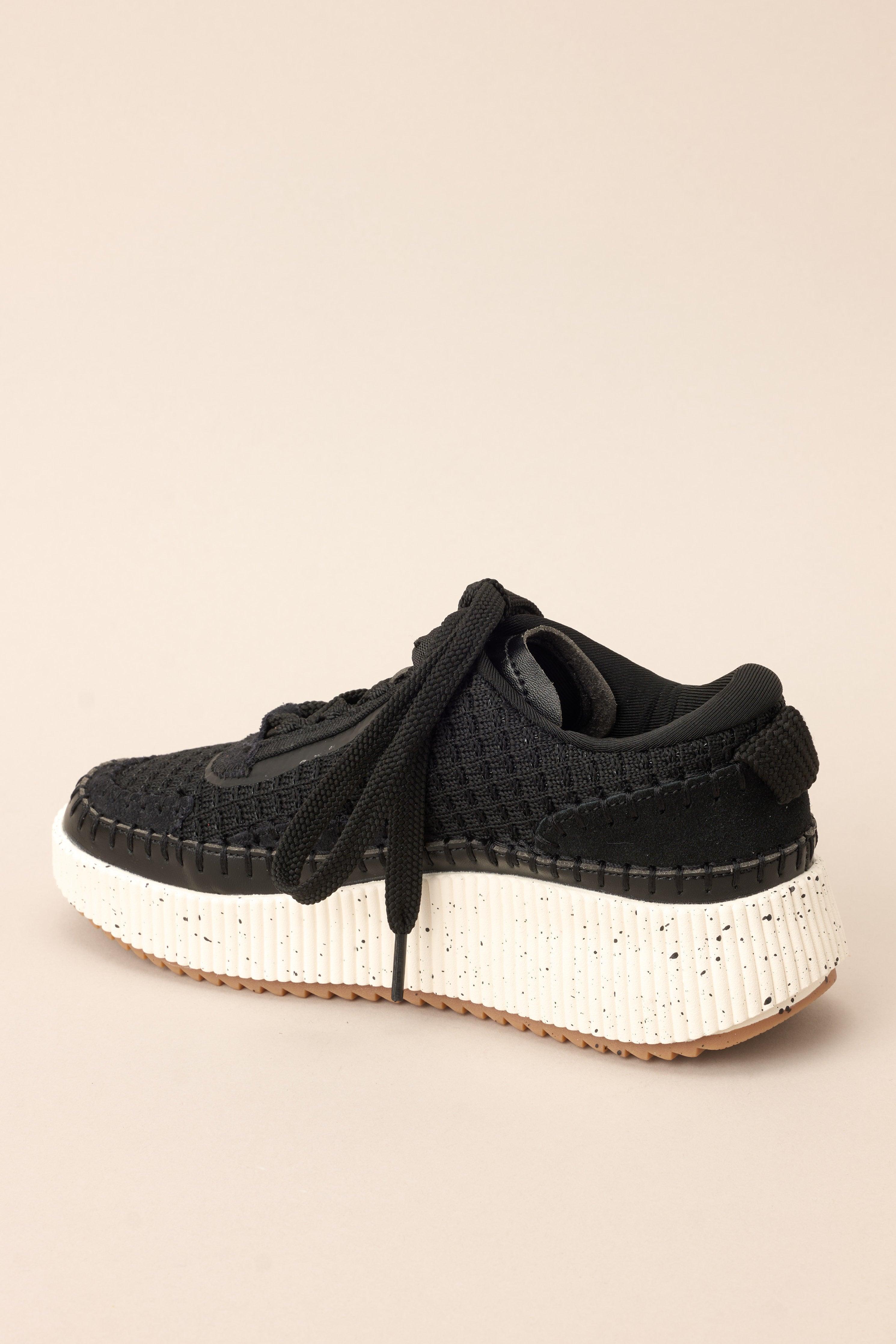 Dig In Your Heels Black Platform Sneakers Product Image