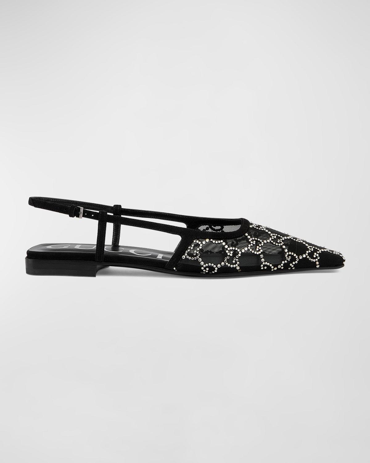 Demi Crystal GG Slingback Ballerina Flats Product Image