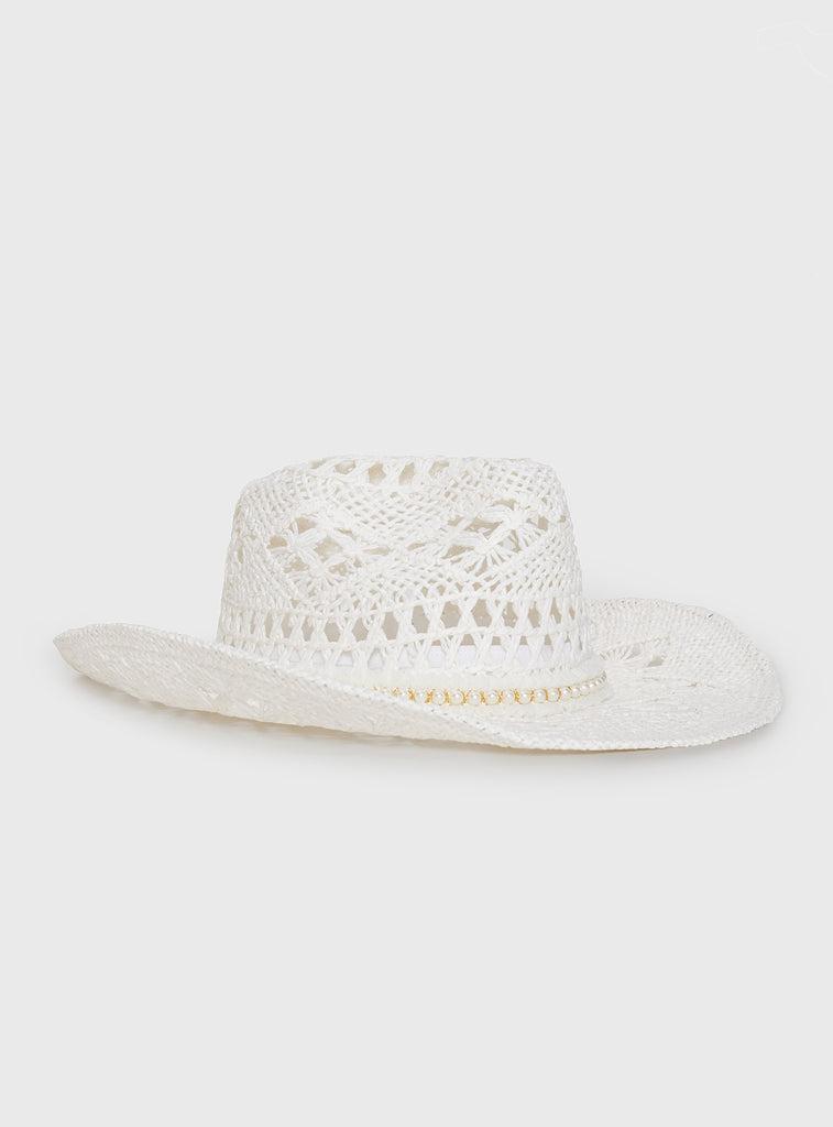 Jayceon Beaded Cowboy Hat White product image