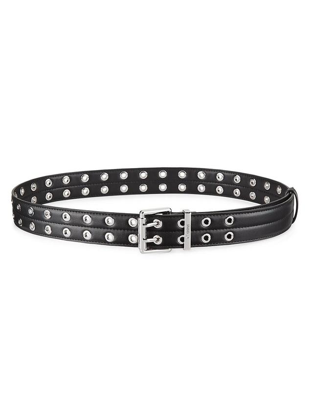 Womens Double Eyelet Leather Belt Product Image