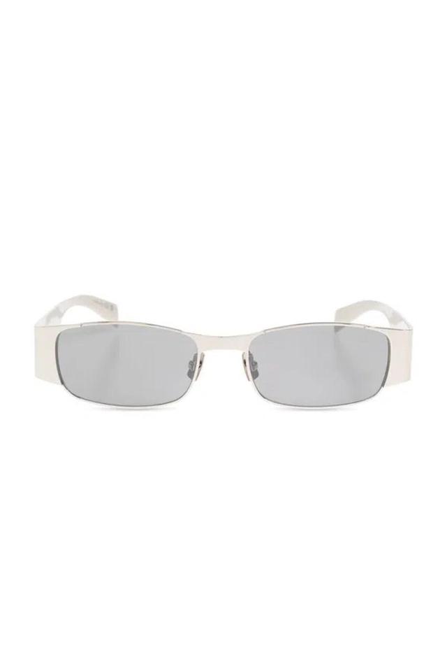 SAINT LAURENT Eyewear Rectangular Frame Sunglasses In Silver Product Image