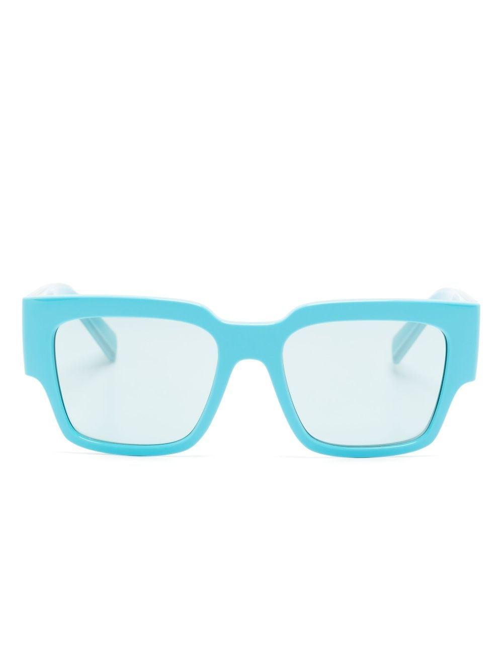 Logo-engraved Square-frame Sunglasses In Blue Product Image