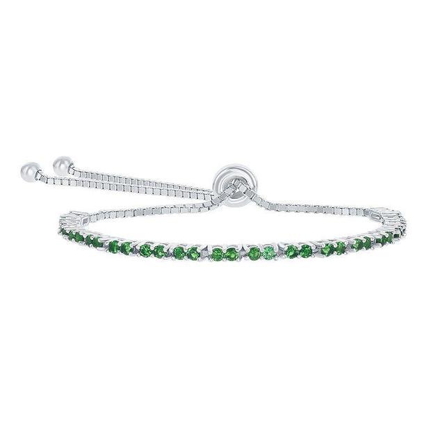 Sterling Silver 2mm Birthstone Bracelet, Womens May Product Image