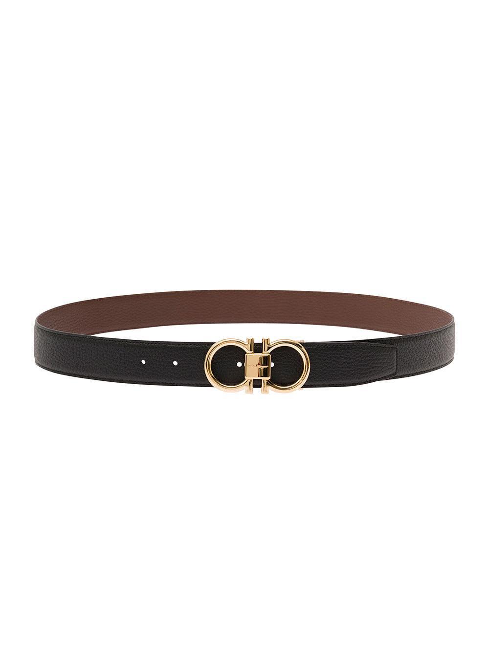 FERRAGAMO Gancini Reversible Belt In Black Product Image