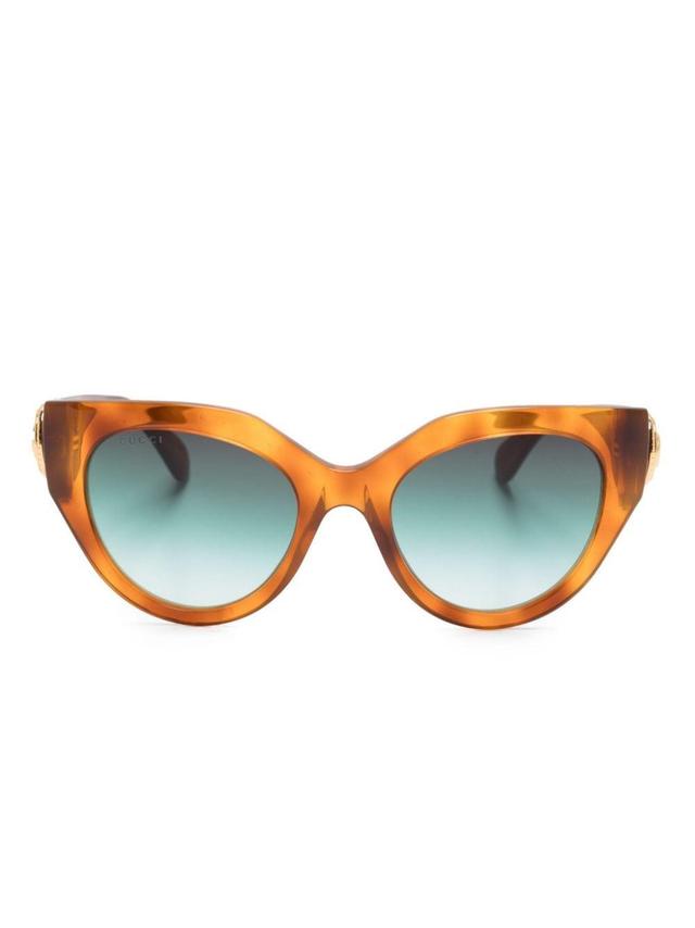 Tortoiseshell-effect Cat Eye-frame Sunglasses In Brown Product Image