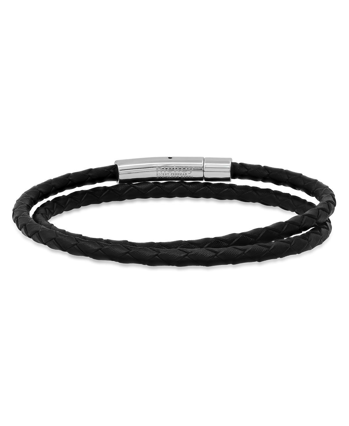 hickey by Hickey Freeman Genuine Leather Thin Braided Wrap Bracelet Product Image