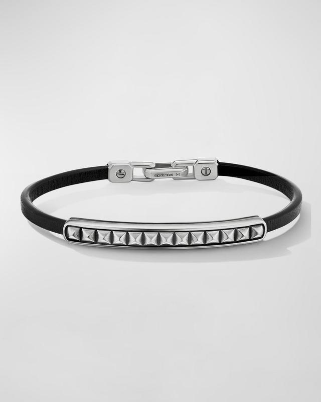 David Yurman Sterling Silver Pyramid Leather Bracelet Product Image