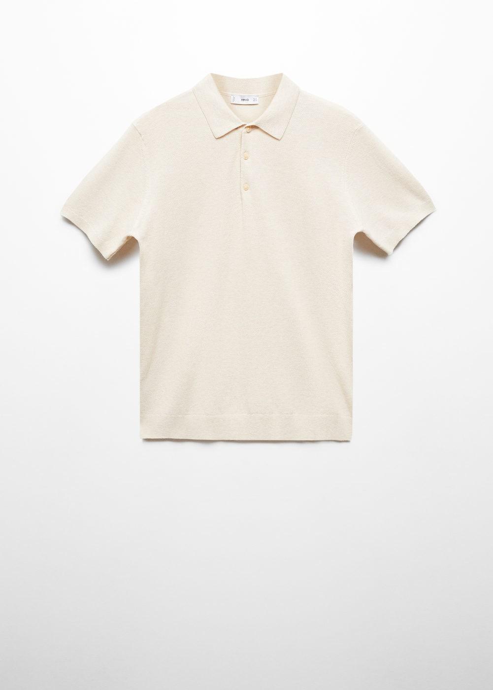 MANGO MAN - Short-sleeve knitted polo shirt ecruMen Product Image