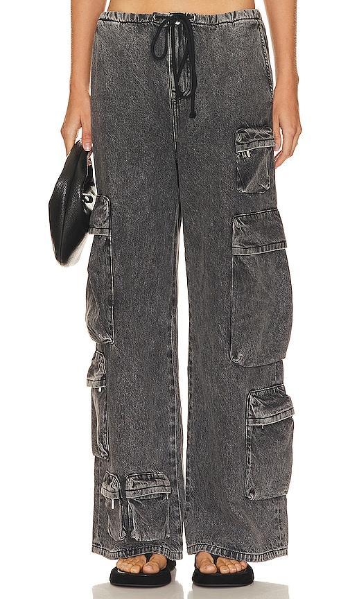 GRLFRND x Lindsi Lane Romee Drawcord Cargo Pant in Black. Size L, M. Product Image