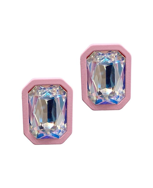 Adornia Edged Crystal Cushion Centre Stud Earrings Product Image