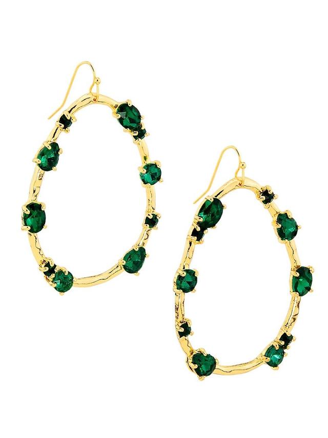 Womens Goldtone & Glass Crystal Oval Drop Earrings Product Image