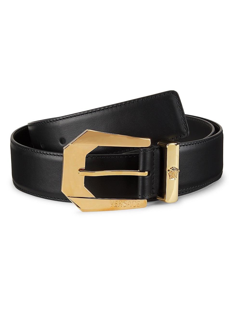 Mens Logo-Detailed Leather Belt Product Image