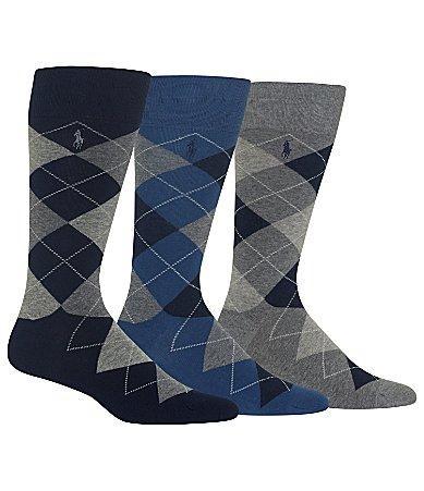 3-pack Argyle Socks In Navy/grey Heather Product Image