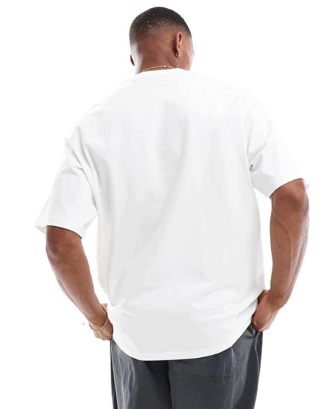 Pull&Bear Oversized T-Shirt In White Product Image