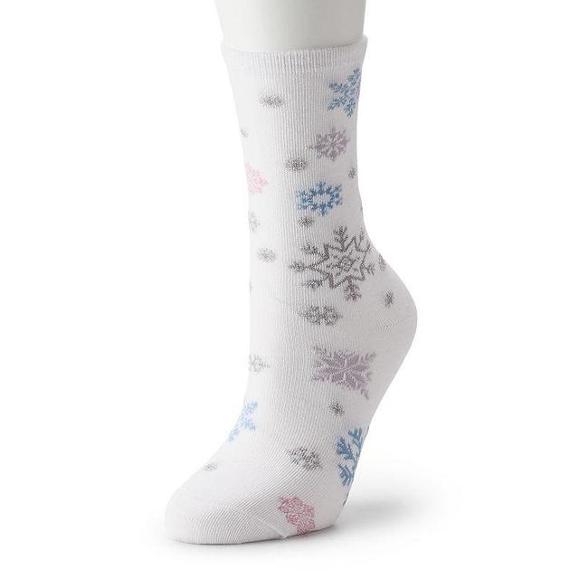 Womens Falling Snowflakes Crew Socks Product Image