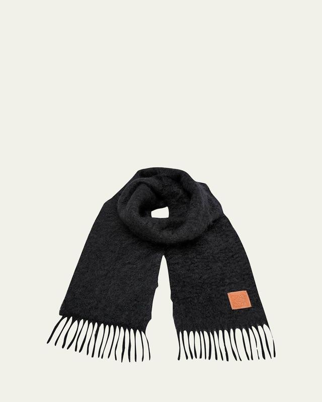 Womens Wool-Mohair Logo Patch Scarf Product Image