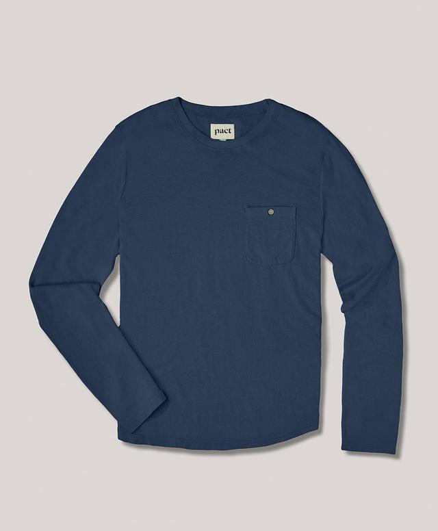 Mens Seaside Linen Blend Long Sleeve Pocket Crew XL Product Image