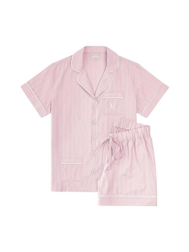 Womens Monogrammed Premium Cotton Collection Short Pajama Set Product Image