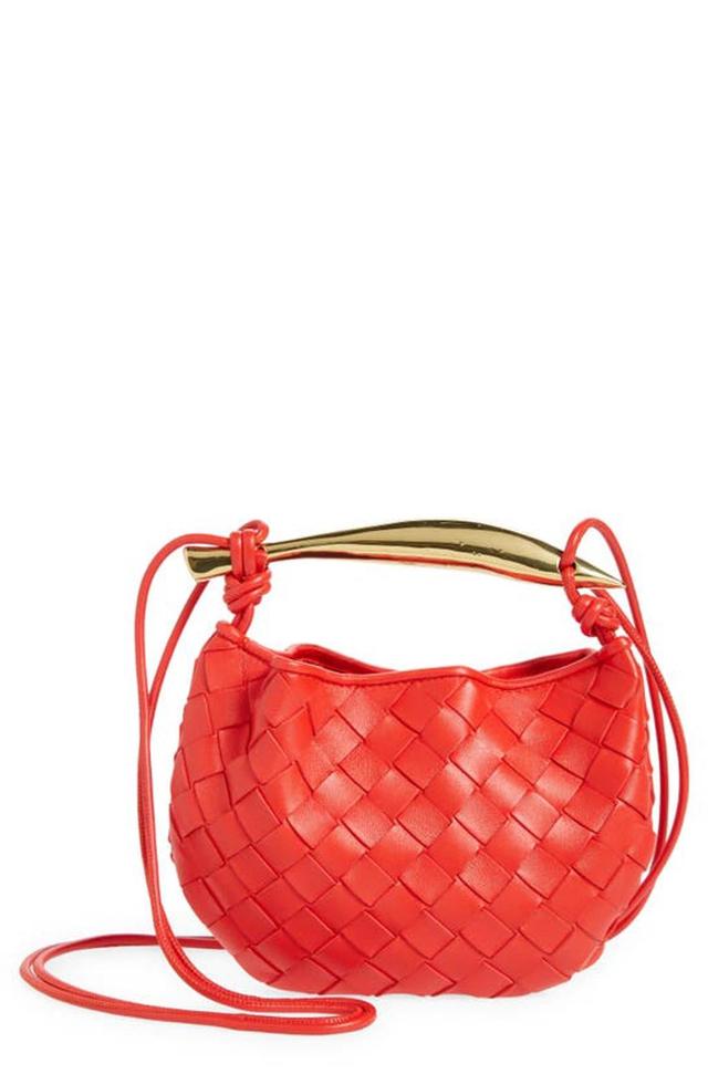 BOTTEGA VENETA Sardine Intrecciato Crossbody Bag In 6459 Vernis-muse Brass Product Image