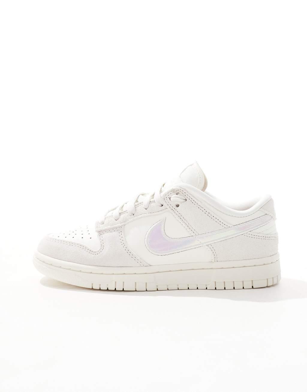 Nike Dunk Low sneakers in off white and iridescent pink Product Image